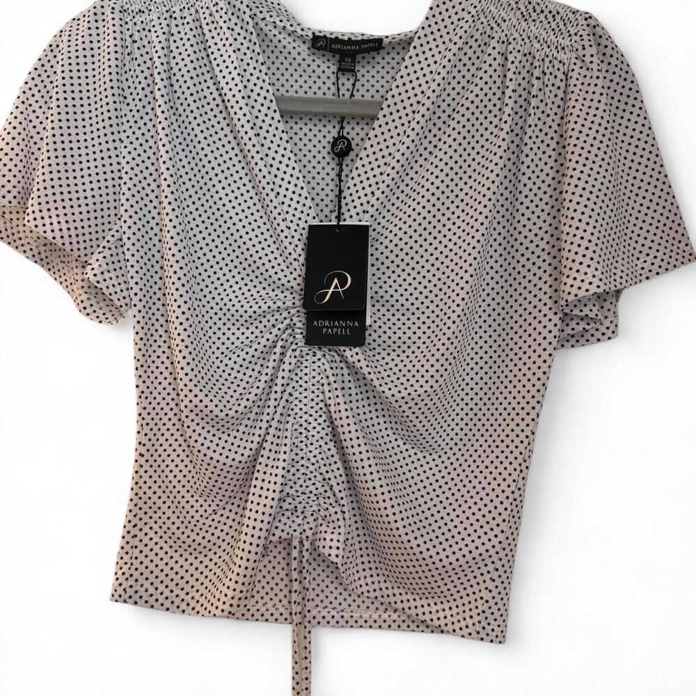 Adrianna-papell Women's Black and Grey cropped Blouse